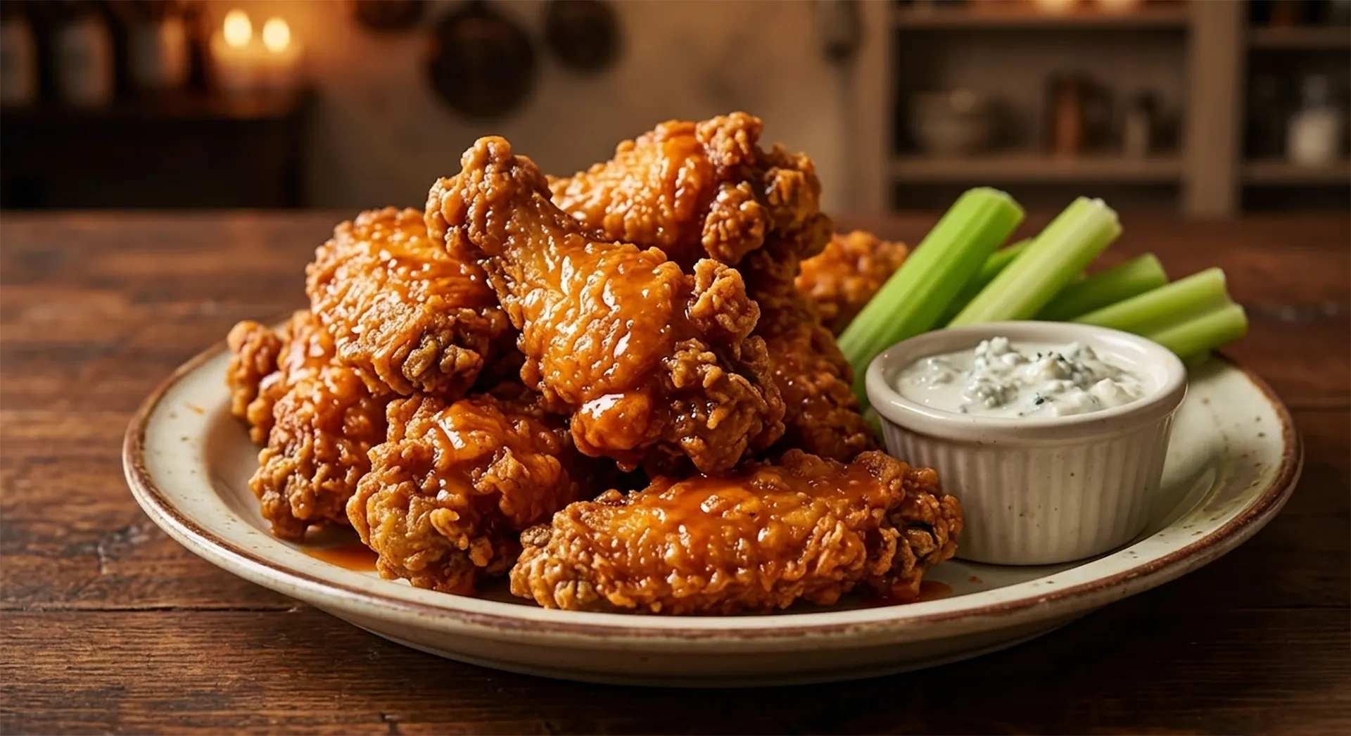 Chicken Wings (Craggly Batter, Buffalo Sauce)